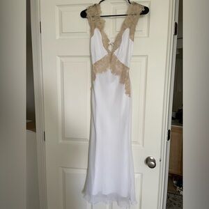 ASOS WHITE LACE BIAS CUT MIDI DRESS